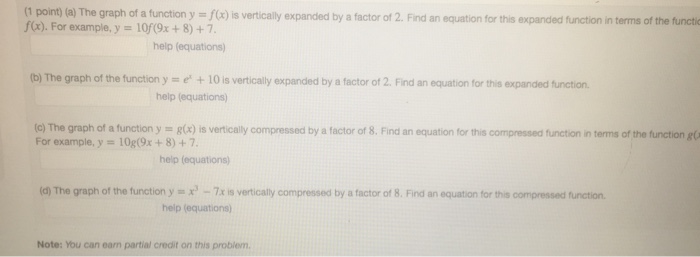 Solved The graph of a function y = f(x) is vertically | Chegg.com