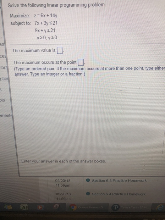 Solved Solve the following linear programming problem. | Chegg.com