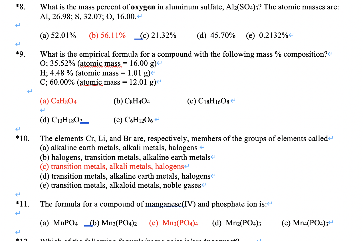 Solved What is the mass percent of oxygen in aluminum