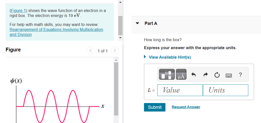 Solved (Figure 1) shows the wave function of an electron in | Chegg.com