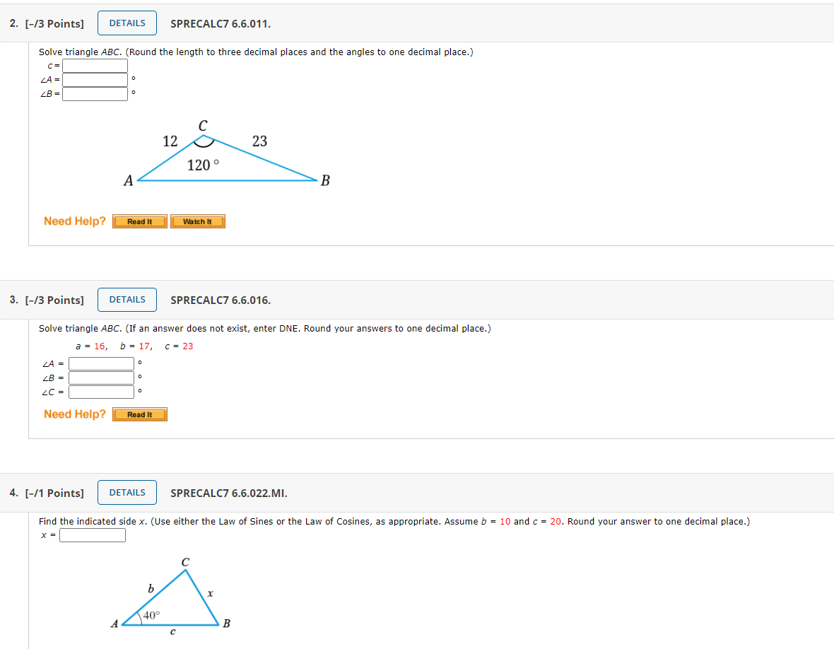 Solved 2 3 Points Details Sprecalc7 6 6 011 Solve T Chegg Com