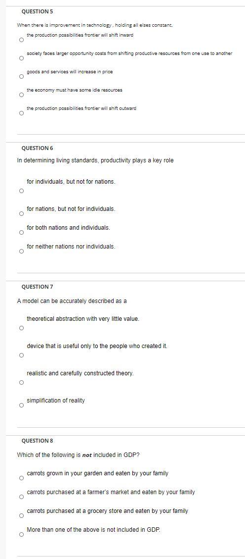 Solved QUESTION 5 When there is improvement in technology | Chegg.com