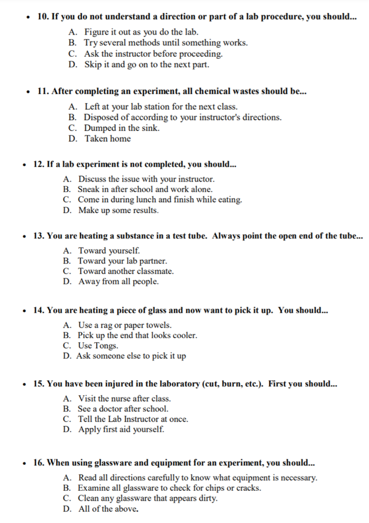 Solved 10. If you do not understand a direction or part of a | Chegg.com