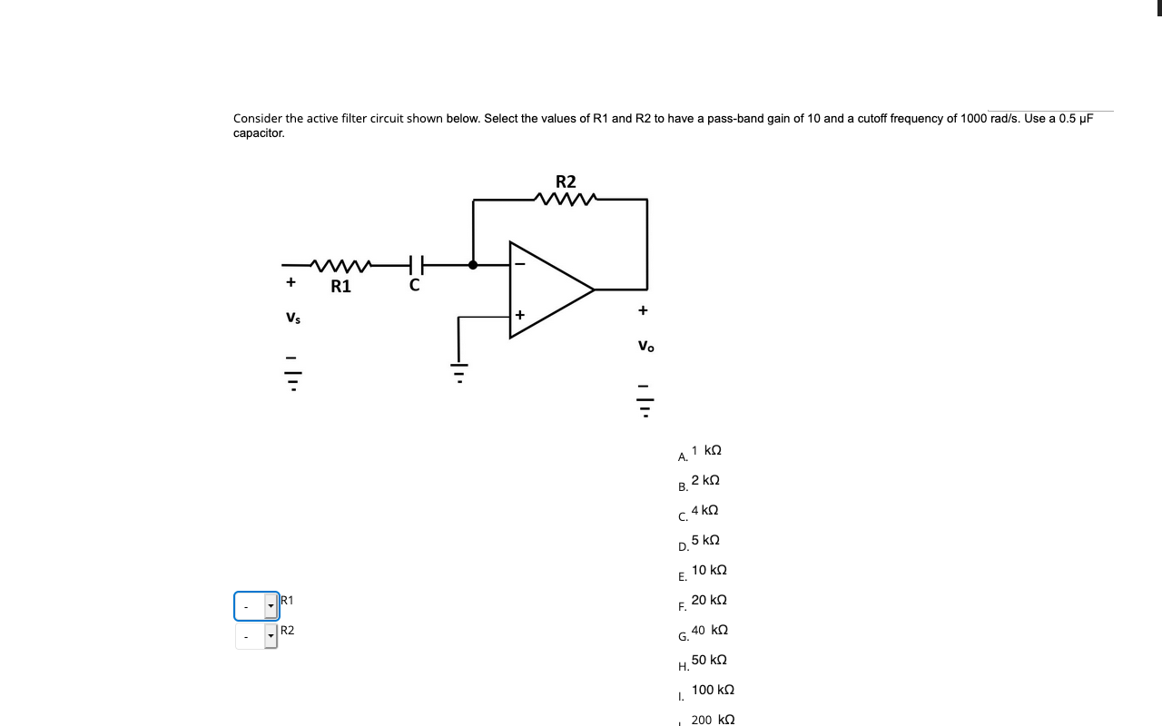 Solved Consider the active filter circuit shown below. | Chegg.com