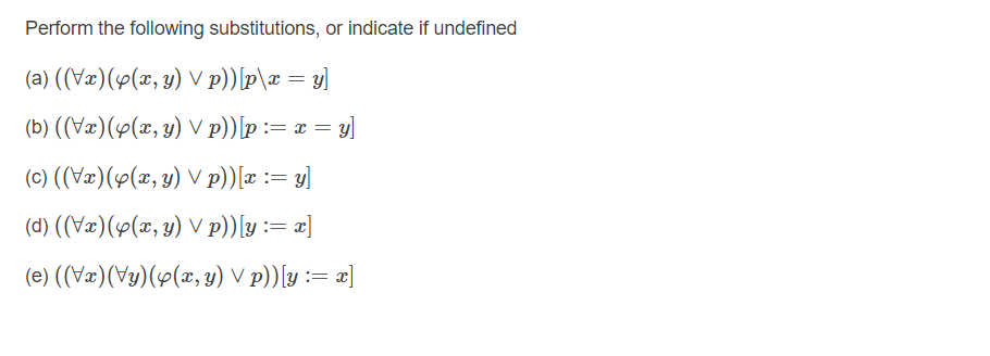 The Provided Things In The Are For Substitu Chegg Com