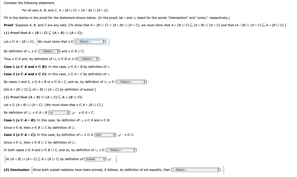 Solved Consider The Following Statement For All Sets A Chegg Com