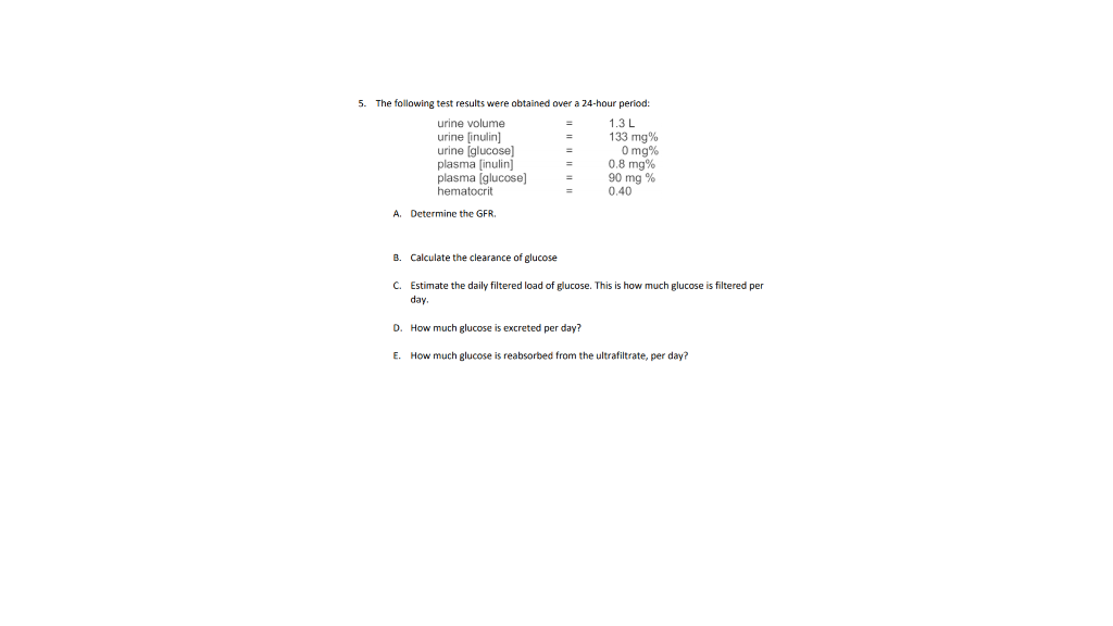 Solved 5. The following test results were obtained over a | Chegg.com