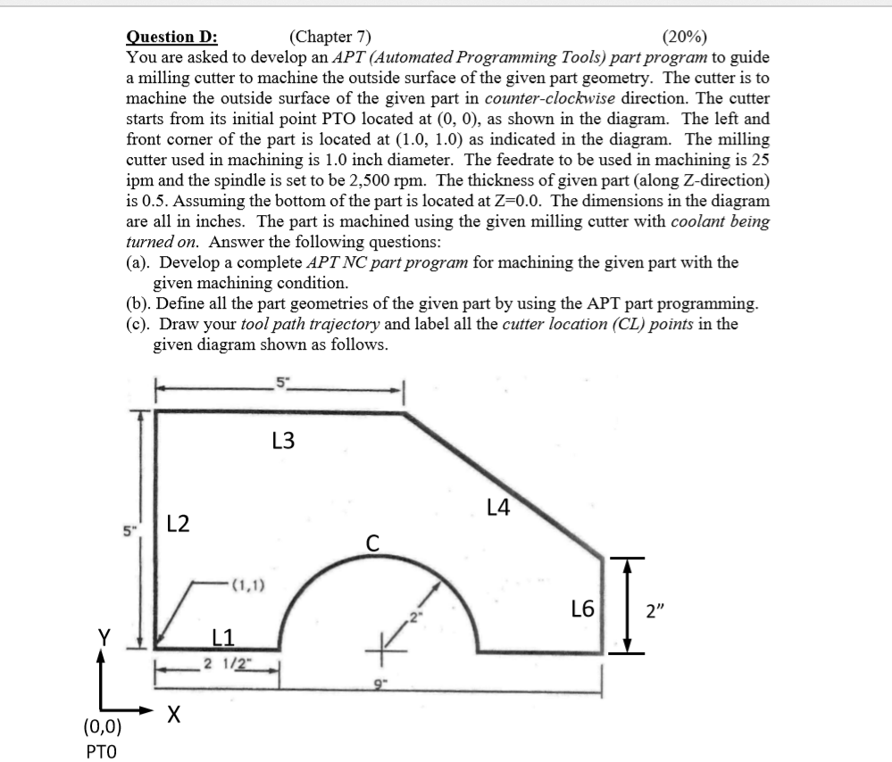 Solved Question D: (Chapter 7) (20%) You are asked to | Chegg.com