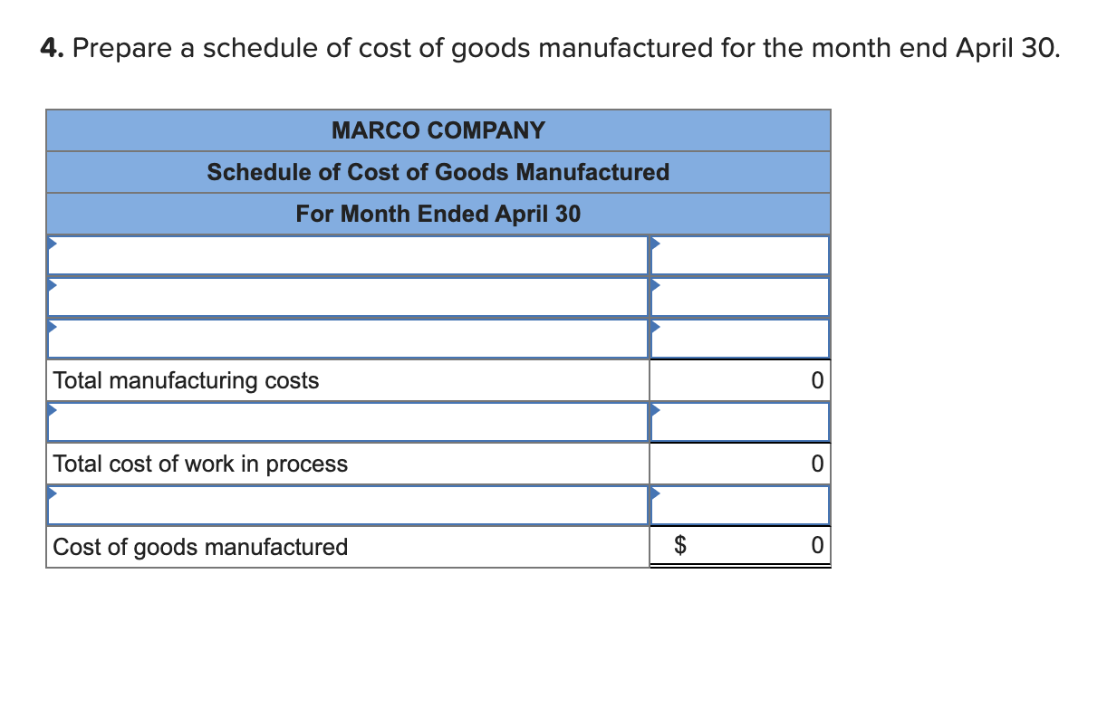 4-prepare-a-schedule-of-cost-of-goods-manufactured-chegg