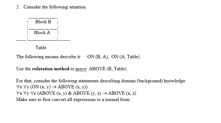 Solved 2. Consider The Following Situation 1 Block B Block A | Chegg.com