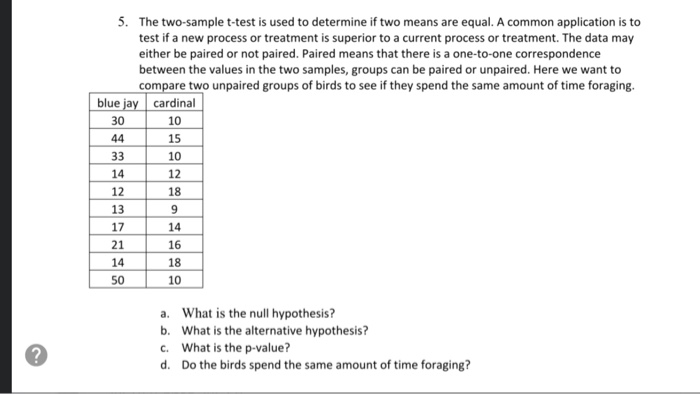 solved-the-two-sample-t-test-is-used-to-determine-if-two-chegg