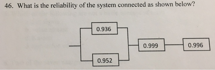 Solved 46. What is the reliability of the system connected | Chegg.com