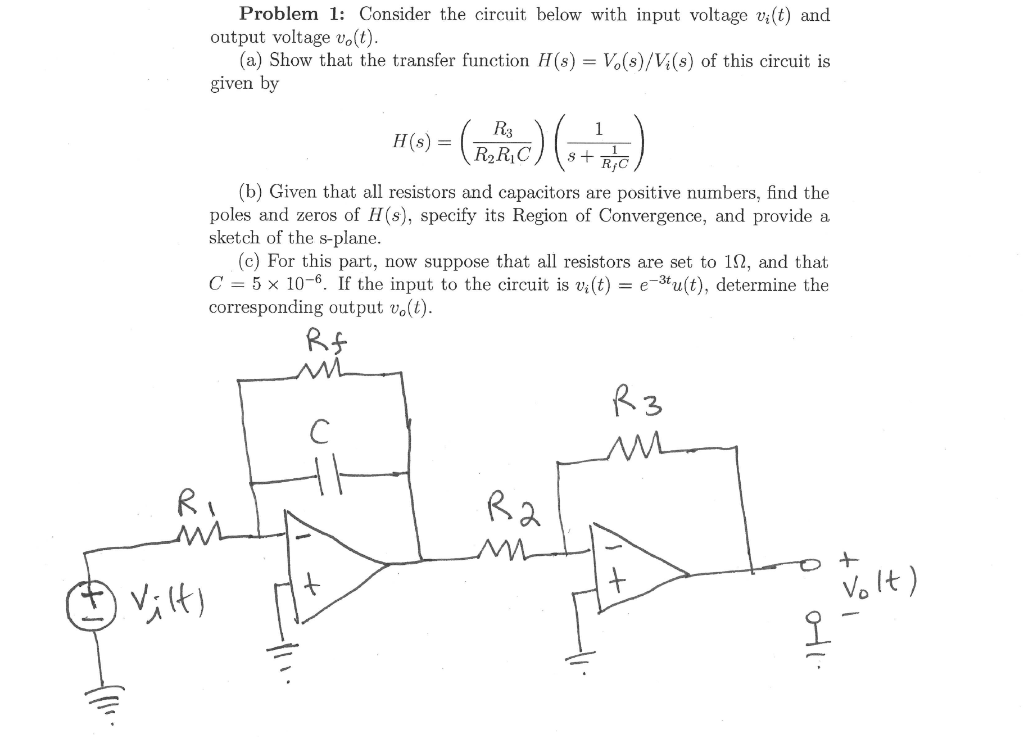 Solved Problem 1: Consider The Circuit Below With Input | Chegg.com