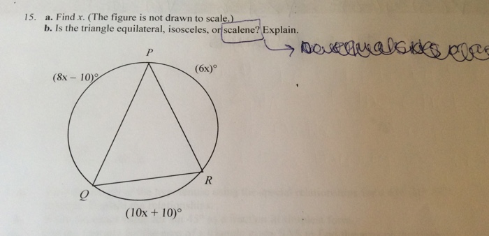 Solved a. Find x. (The figure is not drawn to scale.) b. Is | Chegg.com