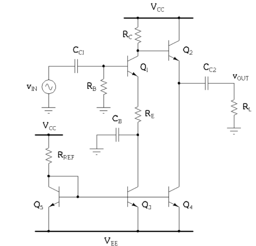 Given: assuming Q1-Q5 to be NMOS 2n7000 Vcc= | Chegg.com