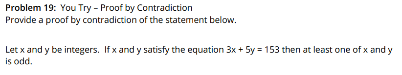 Solved Problem 19: You Try - Proof by Contradiction Provide | Chegg.com