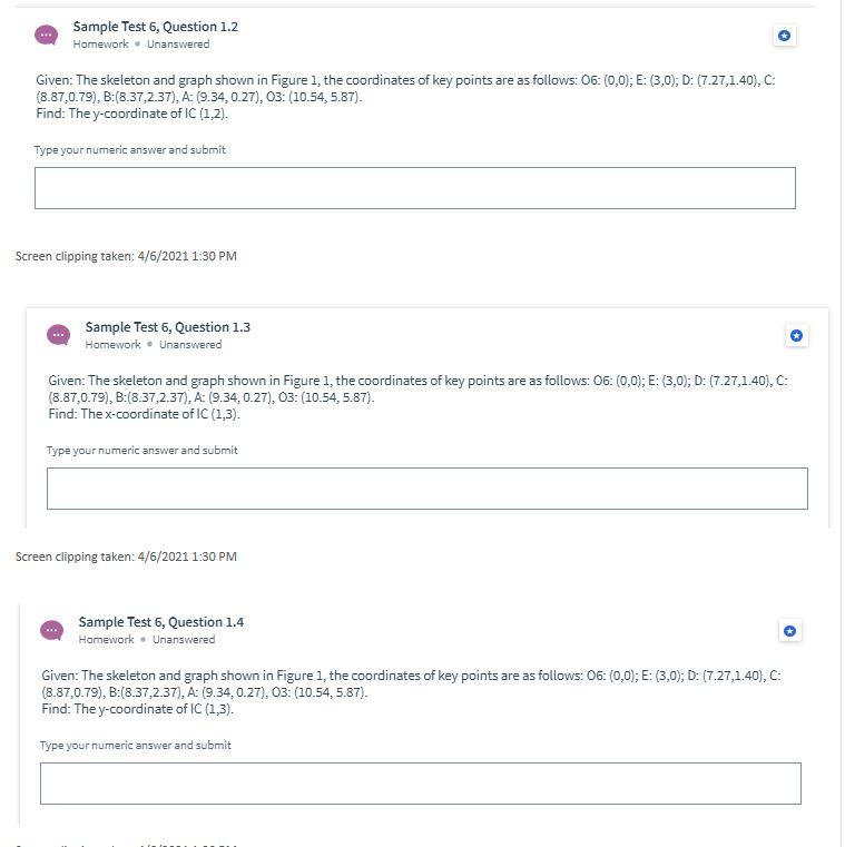 Sample Test 6, Question 1.2 Homework . Unanswered | Chegg.com