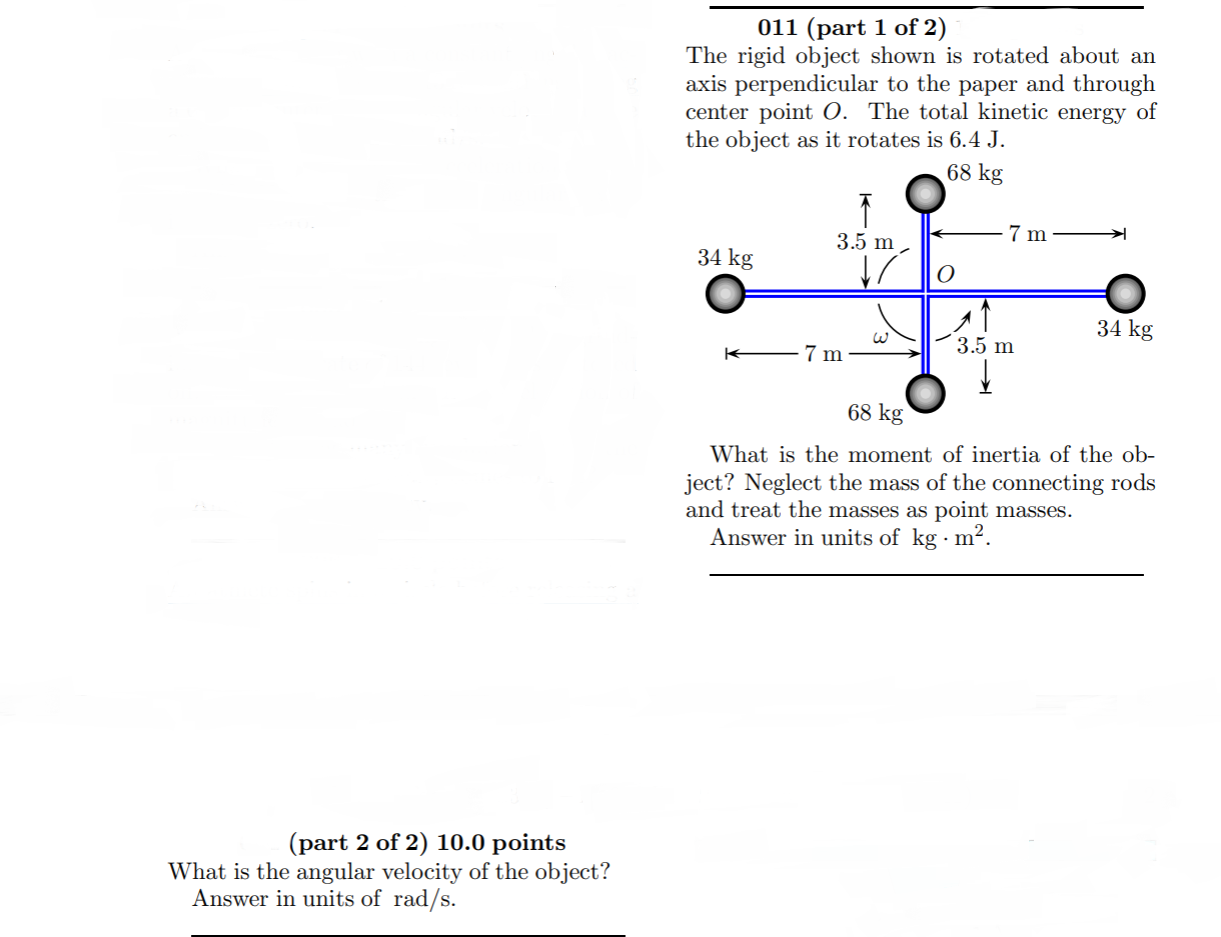 Solved 011 (part 1 of 2) The rigid object shown is rotated | Chegg.com