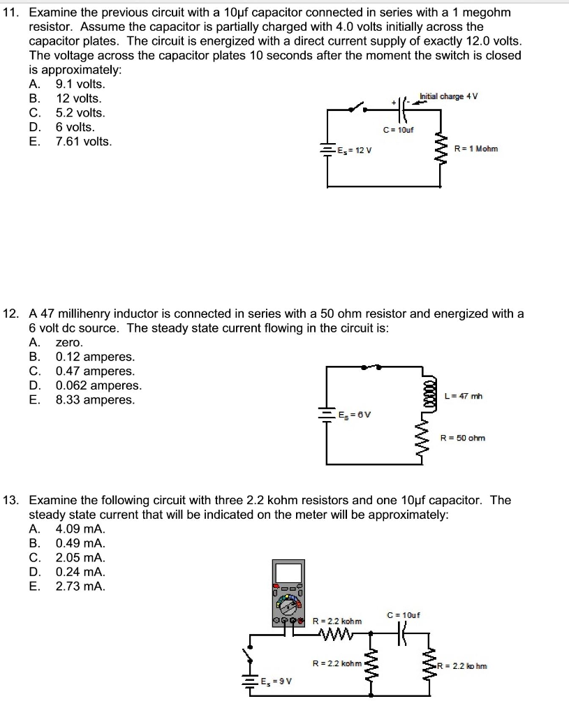Solved Examine the previous circuit with a 10ìf capacitor