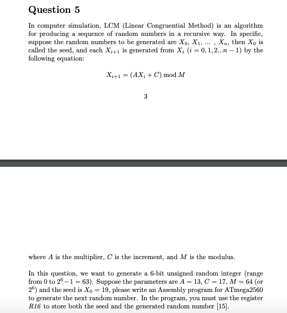 Solved In Computer Simulation, LCM (Linear Congruential | Chegg.com