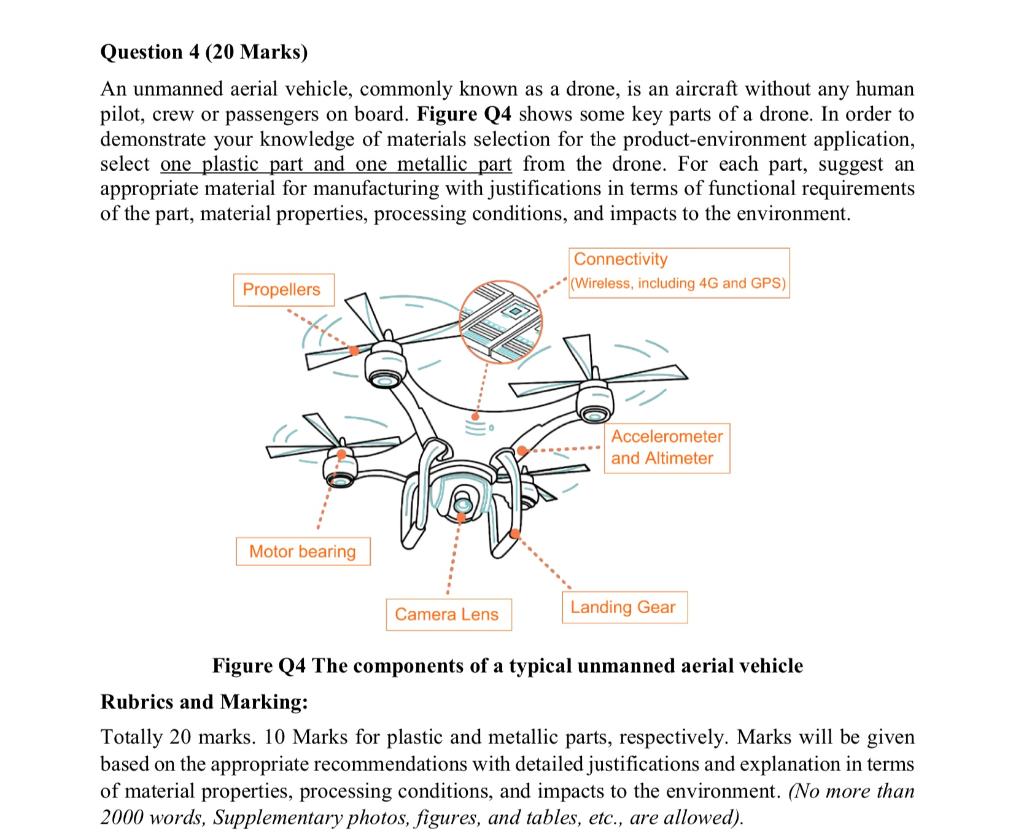 Solved Question 4 (20 Marks) An unmanned aerial vehicle, | Chegg.com