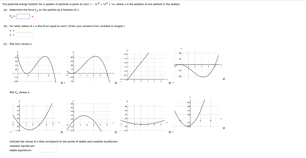 Solved The potential energy function for a system of | Chegg.com