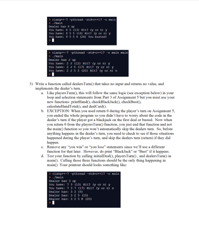 Solved Using c++ to make a blackjack game using | Chegg.com