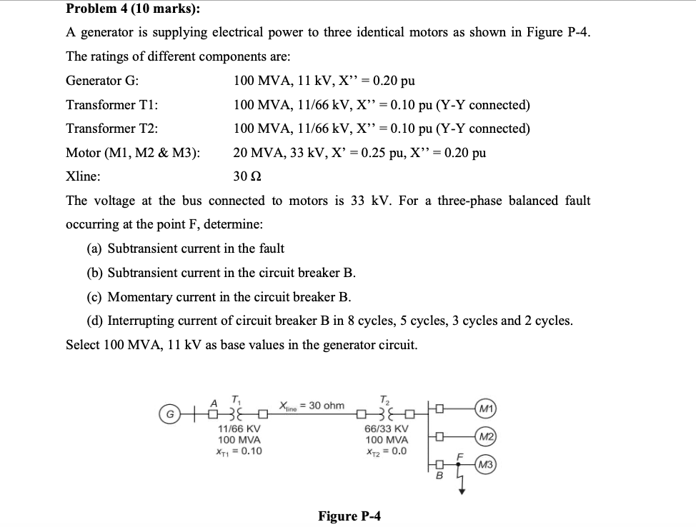 Solved Problem 4 (10 marks): A generator is supplying | Chegg.com