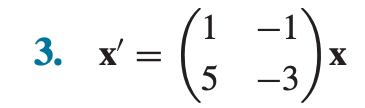 Solved 3. x′=(15−1−3)x | Chegg.com