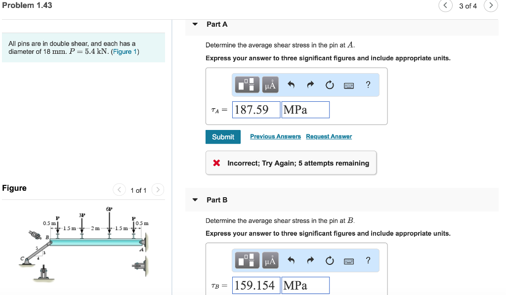 Solved Problem 1.43 3 of 4> Part A All pins are in double | Chegg.com