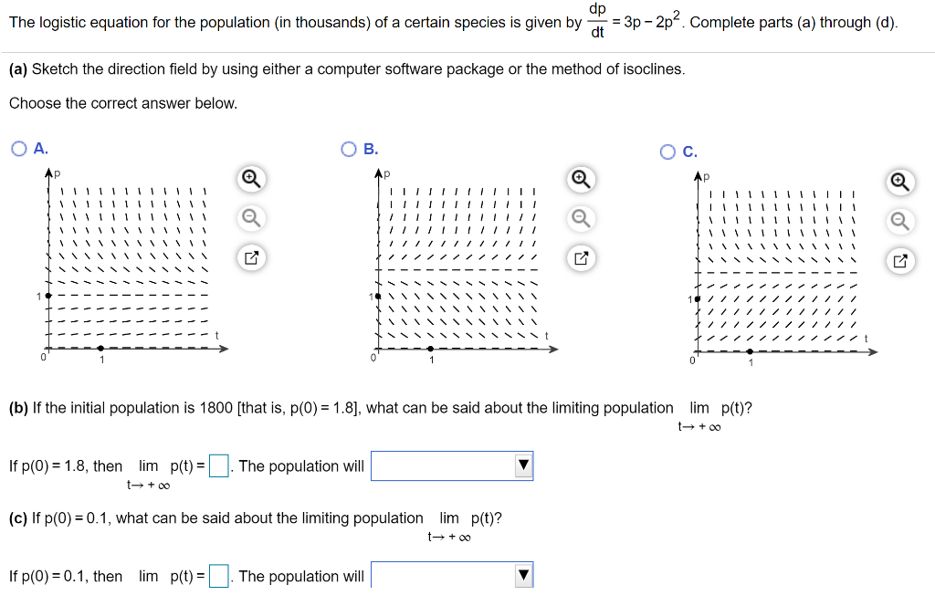 Solved dp The logistic equation for the population (in | Chegg.com