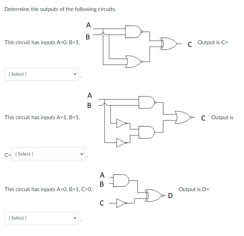 Solved Determine the outputs of the following circuits. This | Chegg.com