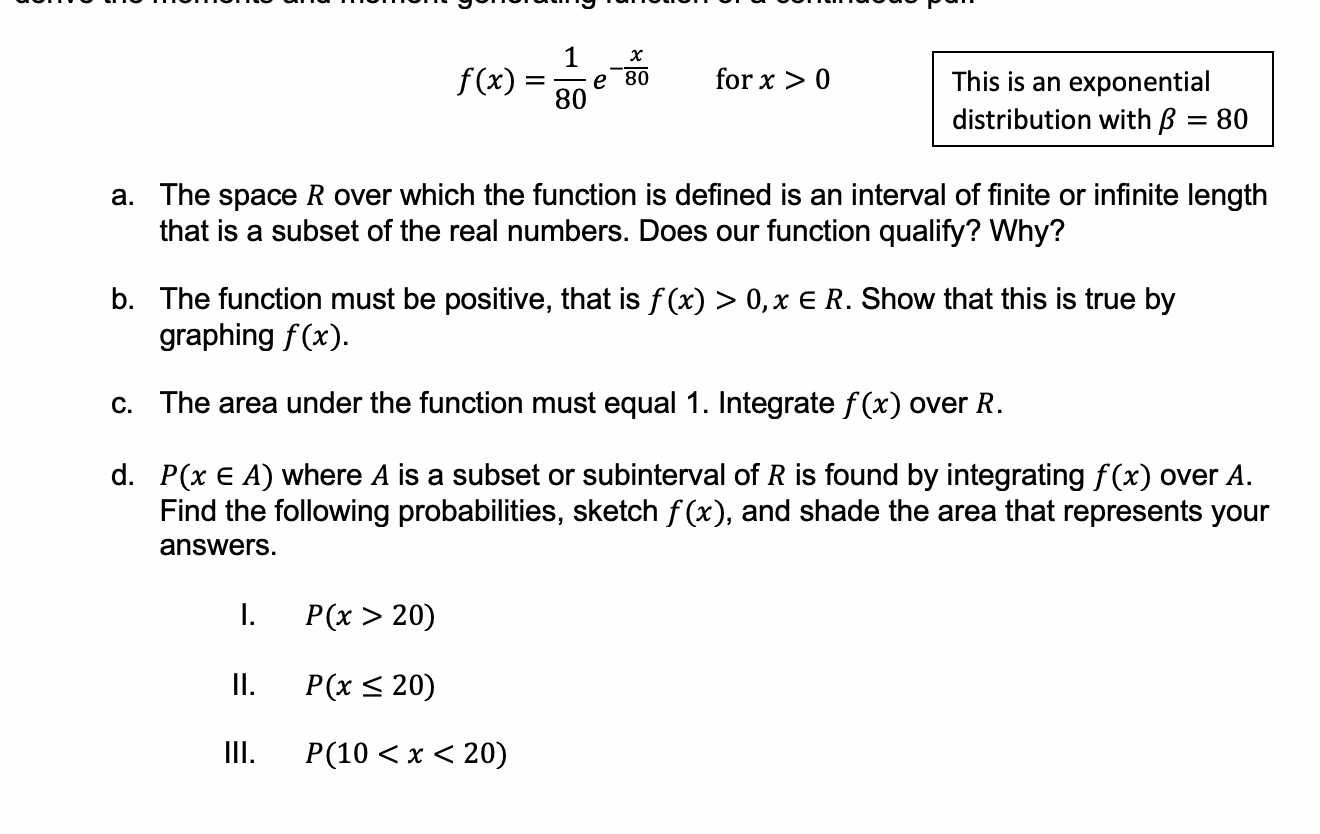 Solved F X Abe 1 H E 80 80 For X 0 This Is An Expone Chegg Com