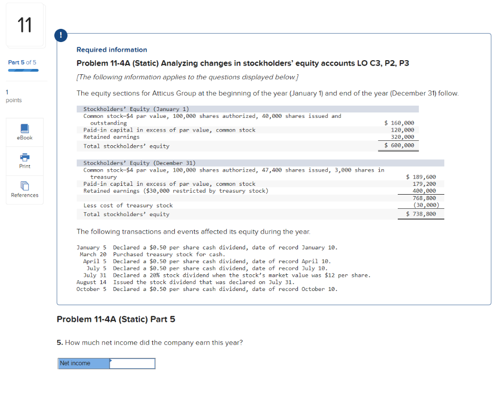 Solved Required intormation Problem 11-4A (Static) Analyzing | Chegg.com