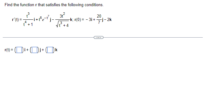 Solved Find the function r that satisfies the following | Chegg.com