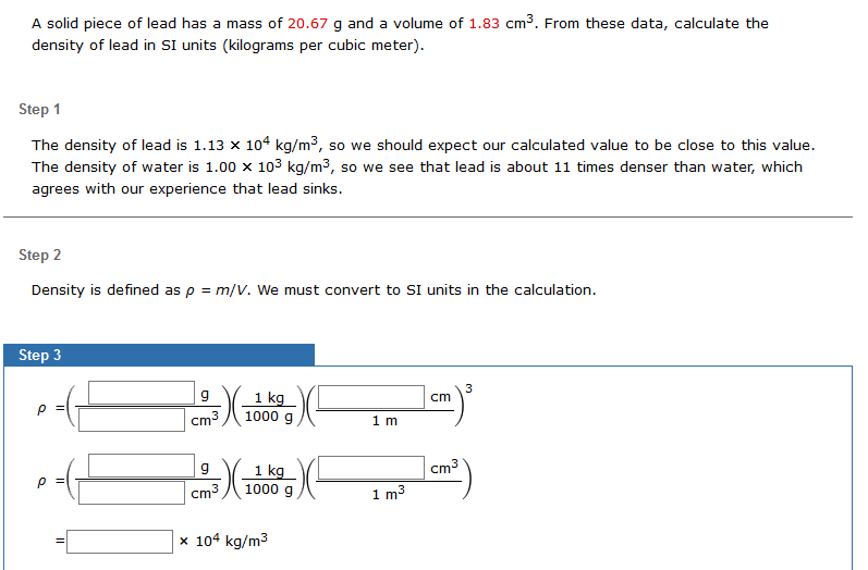 Solved A solid piece of lead has a mass of 20.67 g and a