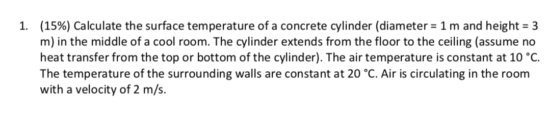 Solved 1. (15%) Calculate the surface temperature of a | Chegg.com