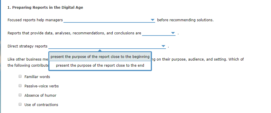1. preparing reports in the digital age focused reports help managers before recommending solutions reports that provide data