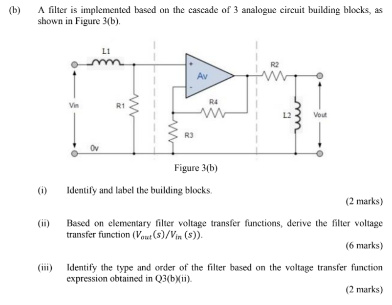 Solved (b) A filter is implemented based on the cascade of 3 | Chegg.com