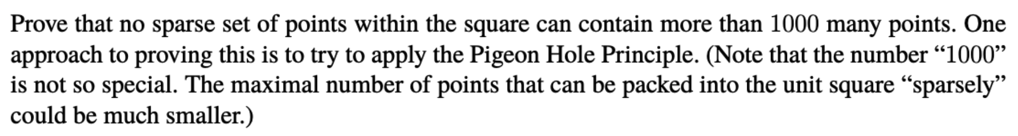 Solved Prove that no sparse set of points within the square | Chegg.com