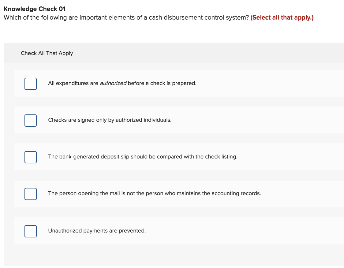 Solved Knowledge Check 01 Which of the following are | Chegg.com