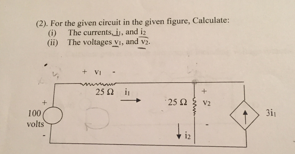 Solved 2 For The Given Circuit In The Given Figure