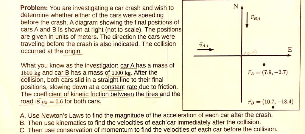 Solved UB,i Problem: You are investigating a car crash and | Chegg.com