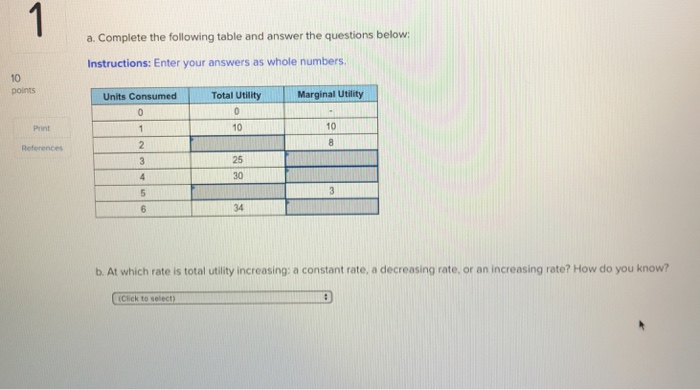 Solved a. Complete the following table and answer the | Chegg.com