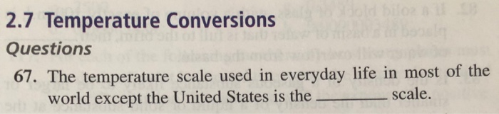 Weather Conversion Question Solved 2.7 Temperature Conversions Questions 67. The | Chegg.com