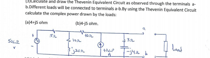 Solved (3)Calculate and draw the Thevenin Equivalent Circuit | Chegg.com