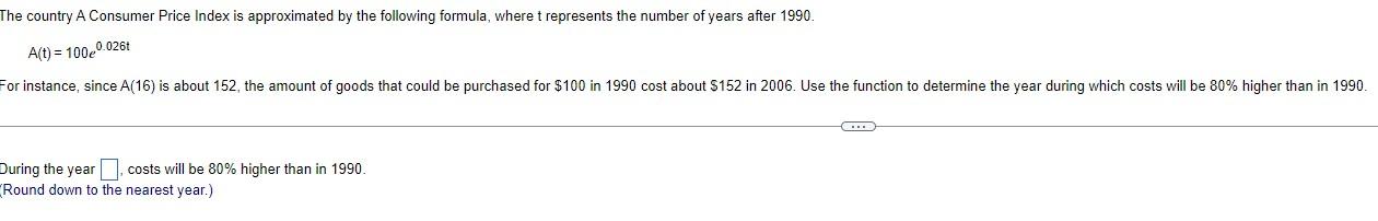 Solved The country A Consumer Price Index is approximated by | Chegg.com