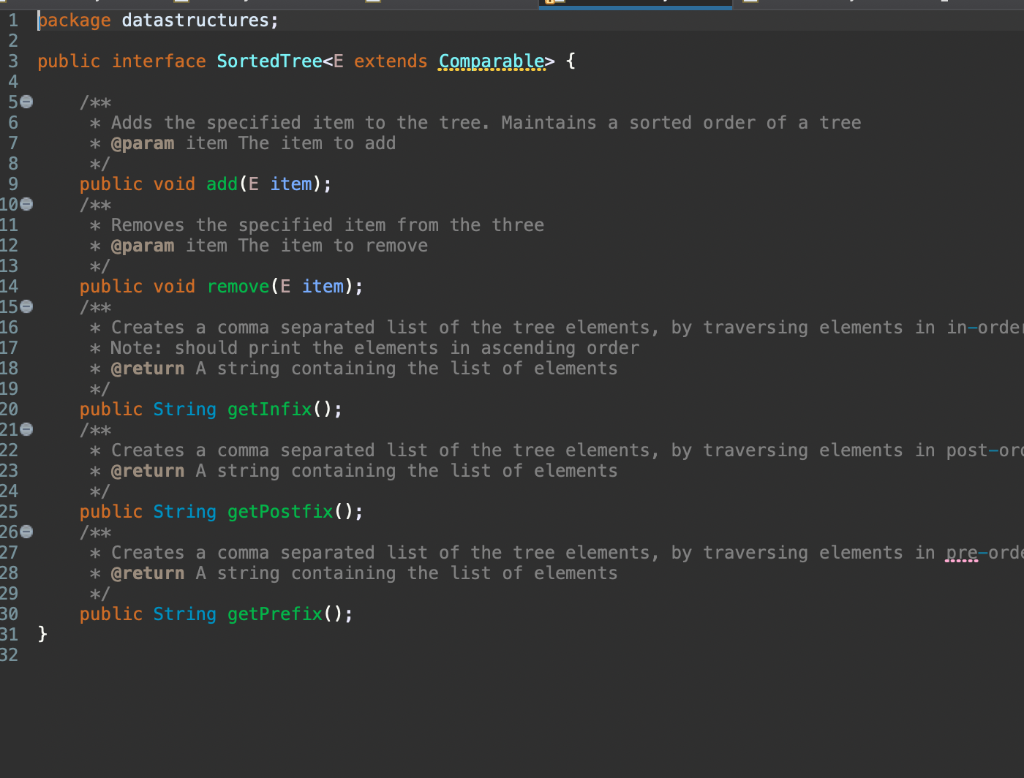 Solved Consider the Sorted Tree interface provided. 1. | Chegg.com