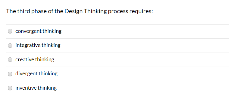 Solved The third phase of the Design Thinking process | Chegg.com