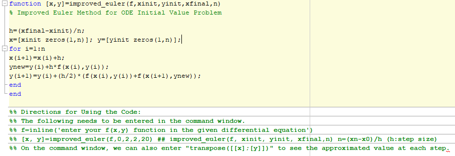 Solved Question 2 (20 points) Use the improved Euler method | Chegg.com
